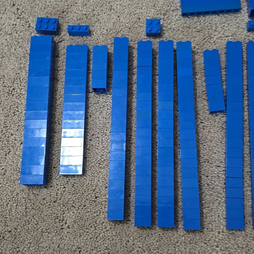 LEGO Bundle of Blue and Orange Building Blocks Set with Container